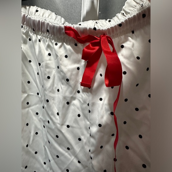NWOT Snooze Button White Black Polka Dot PJ Bottoms - Picture 3 of 4